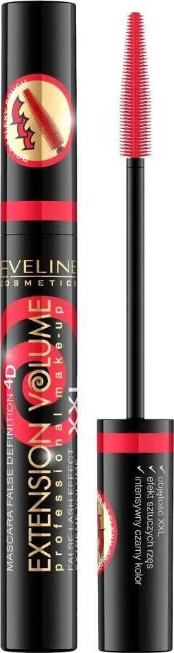 Eveline Cosmetics Extension Volume Blakstienų tušas Juodas, 10 ml