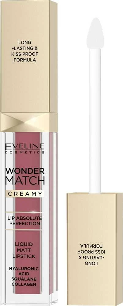 Eveline Cosmetics Wonder Match kreminiai skysti matiniai lūpų dažai 08 Cashmere Rose, 6,8 ml