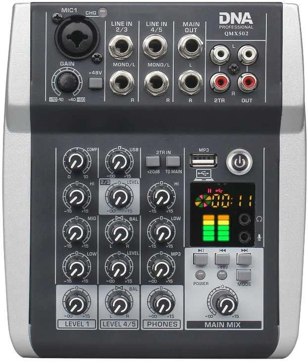 Carruzzo DNA QMX502 5 kanalų analoginis garso maišytuvas Mėlyna