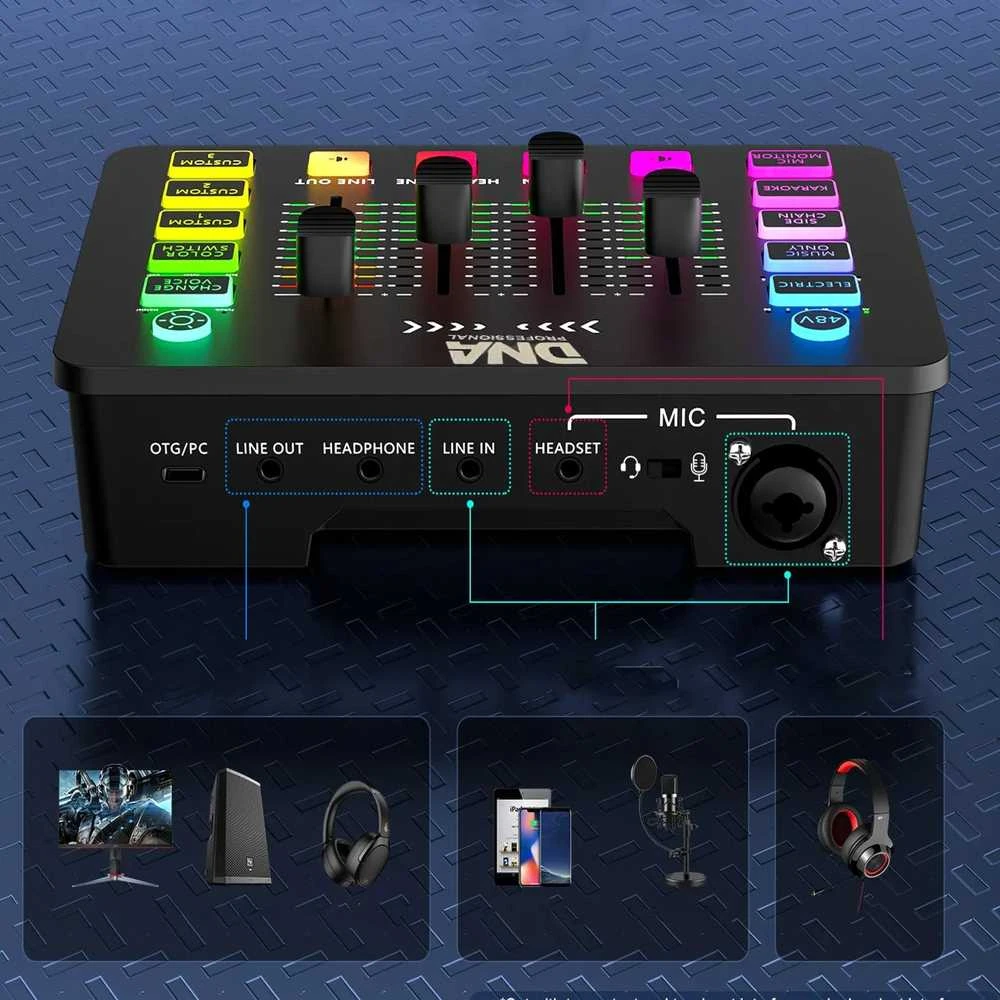 DNA Professional SC ONE - 2 kanalų analoginis maišytuvas su integruotais garso efektais