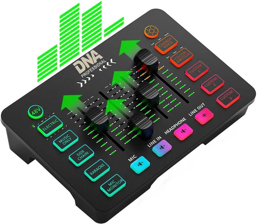 DNA Professional SC ONE - 2 kanalų analoginis maišytuvas su integruotais garso efektais