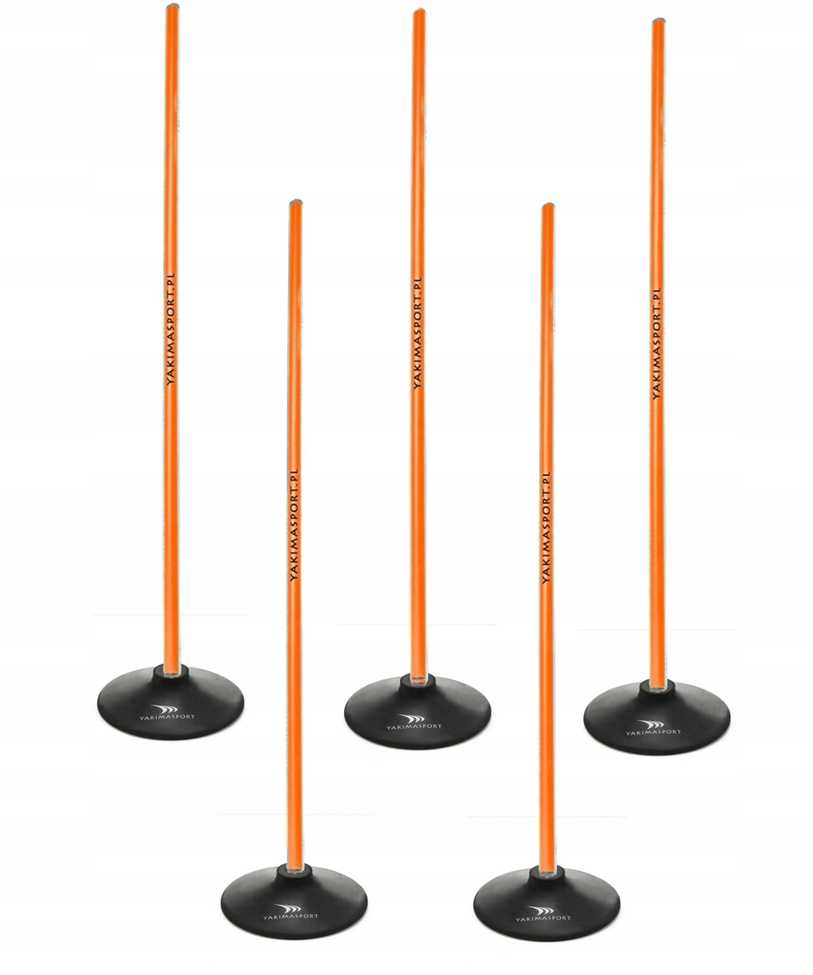 Yakimasport Slalomo kliūčių ruožas 160cm stulpeliai + 1.5kg pagrindas Oranžinė 100866