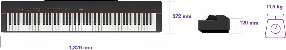 Skaitmeninis pianinas Yamaha P-225, juodas