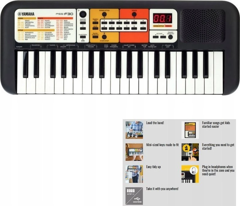 Klaviatūra Vaikiškas sintezatorius Yamaha PSS-F30