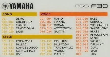 Klaviatūra Vaikiškas sintezatorius Yamaha PSS-F30