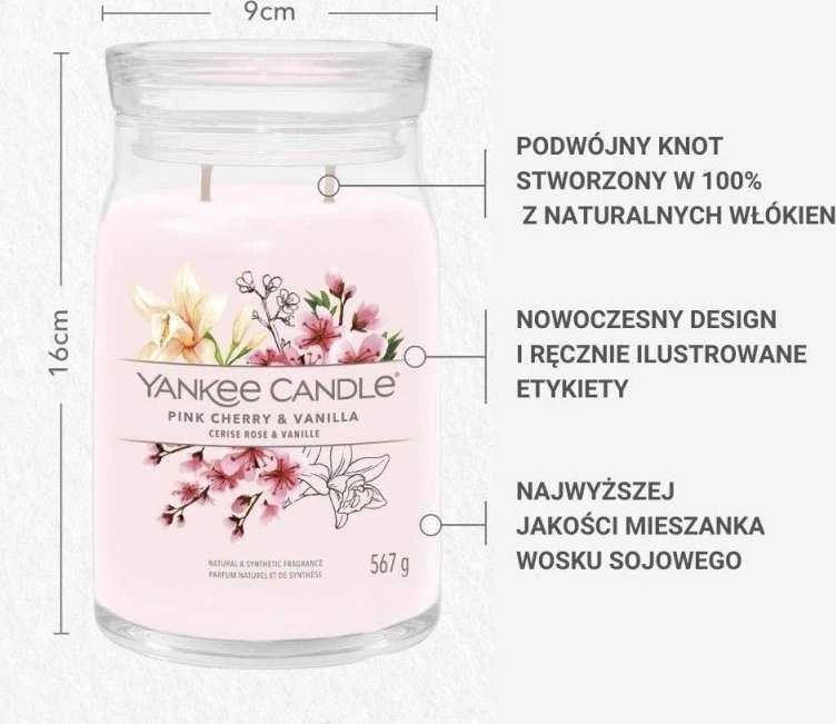 Yankee Candle Aromatinė žvakė "Signature large glass Rožinė Cherry - Vanilla" 567 g
