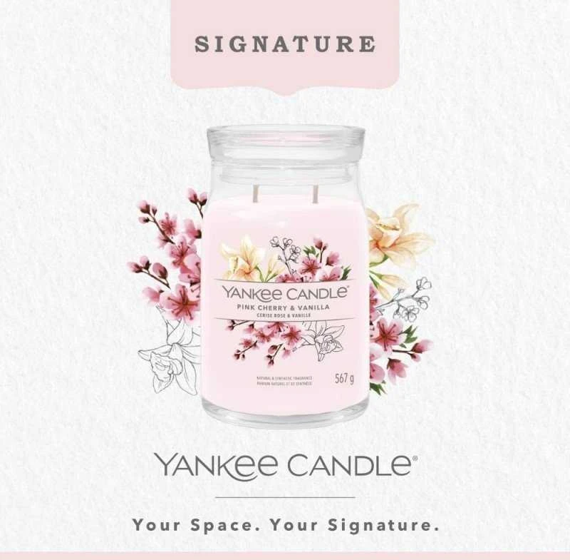 Yankee Candle Aromatinė žvakė "Signature large glass Rožinė Cherry - Vanilla" 567 g