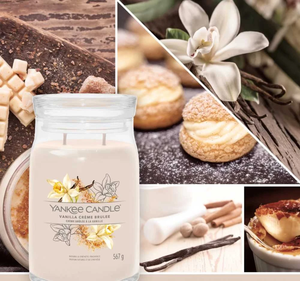 Yankee Candle Aromatinė žvakė "Signature" didelė stiklinė Vanilla Creme Brulée 567 g