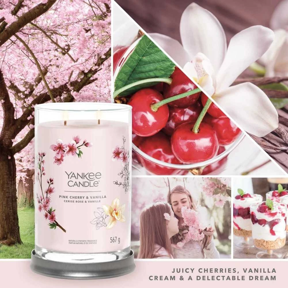 Yankee Candle Aromatinė žvakė Signature tumbler large Rožinė Cherry Vanilla 567 g