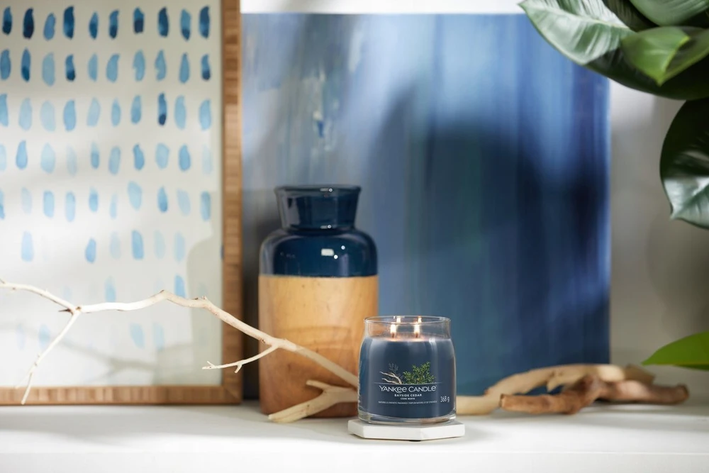 Yankee Candle Aromatinė žvakė Signature glass medium Bayside Cedar 368 g