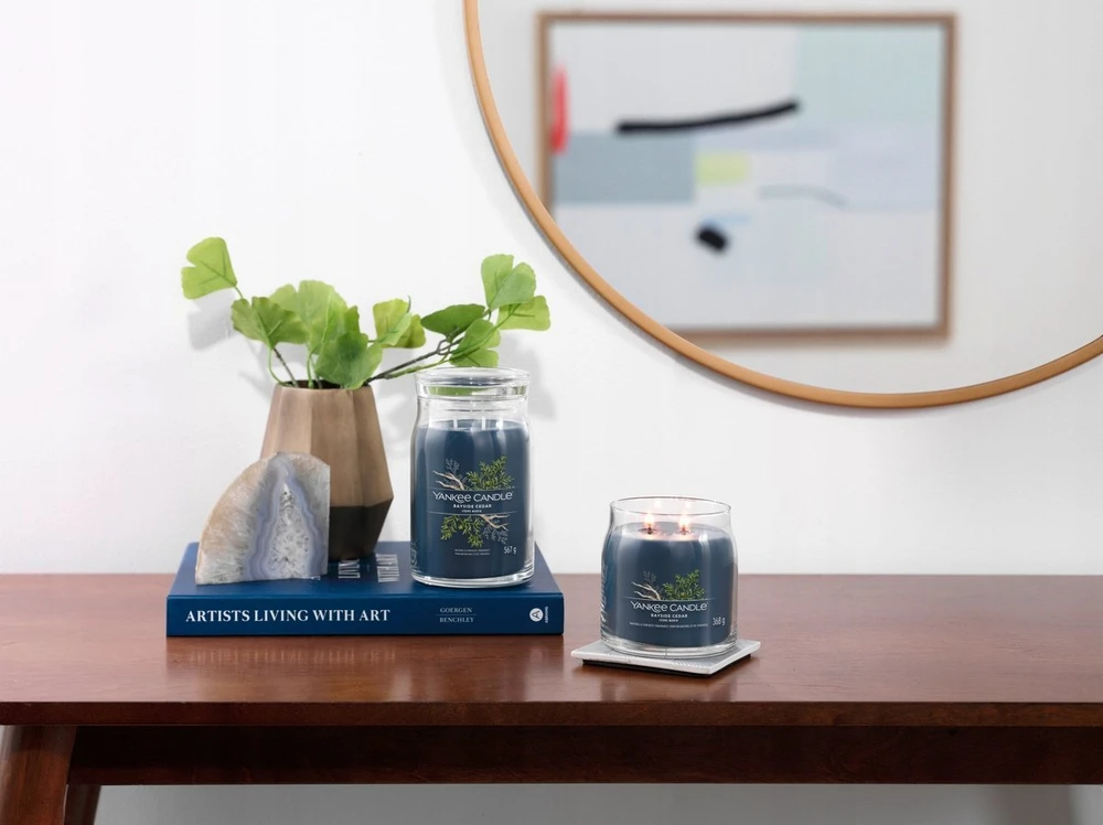 Yankee Candle Aromatinė žvakė Signature glass medium Bayside Cedar 368 g