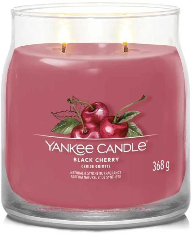 Yankee Candle Aromatinė žvakė Signature glass medium Juodas Cherry 368 g