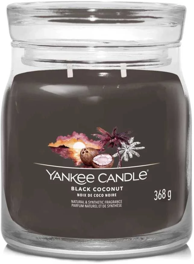 Yankee Candle Aromatinė žvakė Signature glass medium Juodas Coconut 368 g
