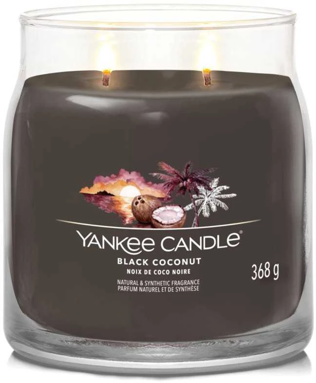 Yankee Candle Aromatinė žvakė Signature glass medium Juodas Coconut 368 g