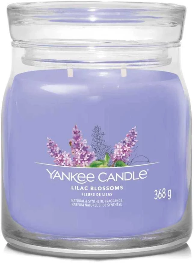 Yankee Candle Aromatinė žvakė Signature glass medium Lilac Blossoms 368 g