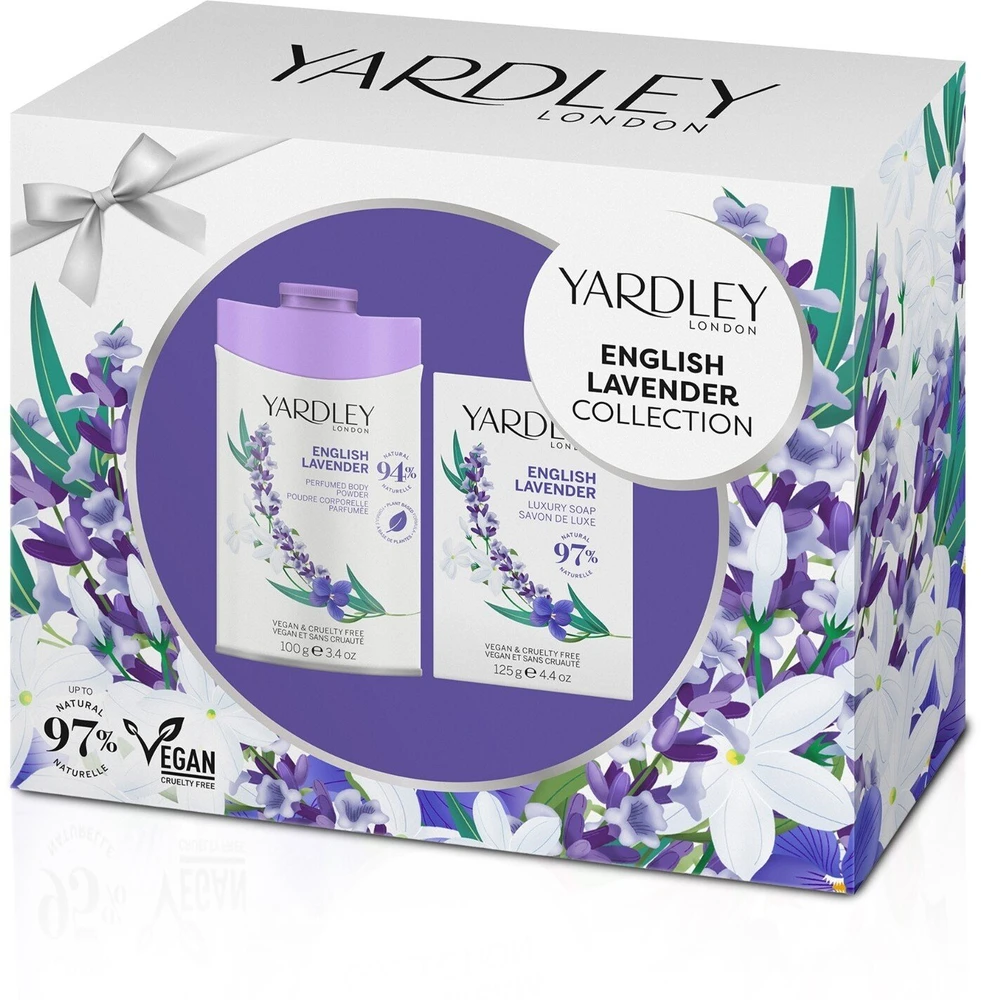 Set Yardley: English Lavender Body Powder, 100 g + English Lavender Cleansing & Moisturising Scented Soap Bar , 125 g