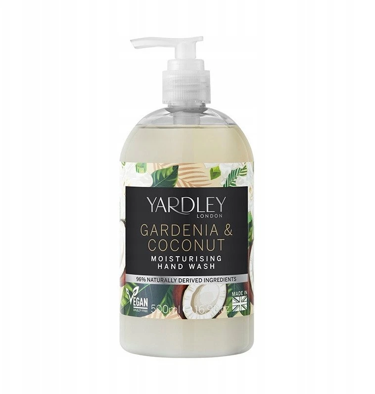 „Yardley Gardenia & Coconut Milk“ botaninis valomasis rankų gelis, 500 ml