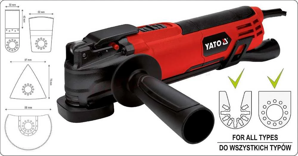 Daugiafunkcinis elektrinis įrankis 500W, su aksesuarais Yato
