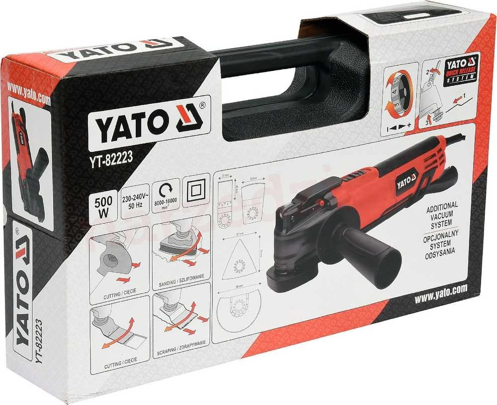 Daugiafunkcinis elektrinis įrankis 500W, su aksesuarais Yato