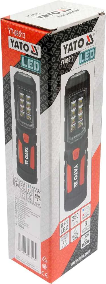 YATO SEMINARŲ LEMPAS 2in1 LED MAGNETAS 3xAA BATERIJAMS 280 liumenų