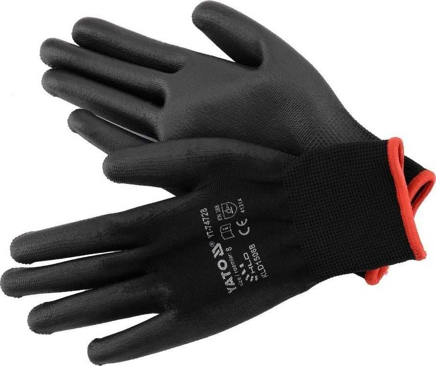 Yato „Toya Sa Poland“ PU dengtos nailono apsauginės pirštinės, 8 dydis (YT-74728)