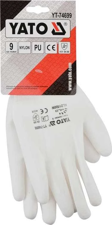 YATO RĘKAWICE NYLON/PU balta ROZ. 9