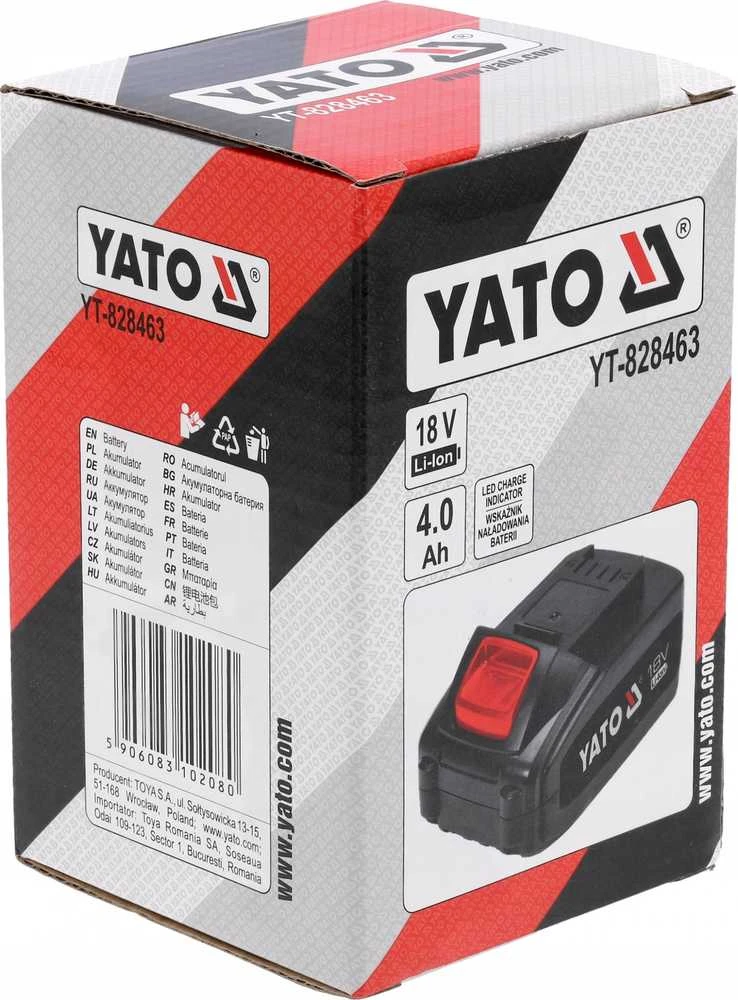 YATO 18V 4,0Ah akumuliatoriaus pakuotė