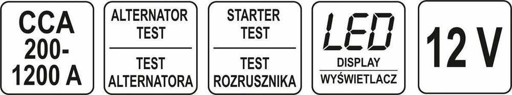 Yato Toya Sa Poland Skaitmeninis akumuliatoriaus testeris 12V (YT-83113)