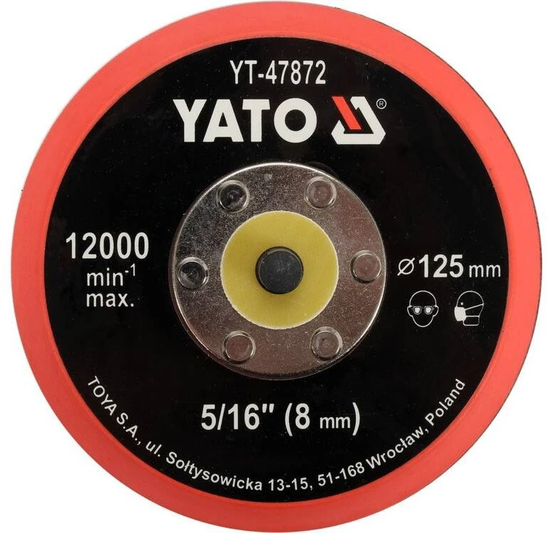 YATO DISKAS / POLIRAVIMO PLOKŠTELĖ SU VELCRO 125mm 5/16"