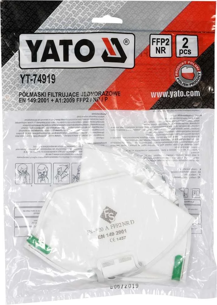 YATO DULKĖS KAUKĖS 2vnt.. FFP2/P