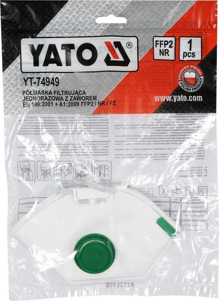 YATO PÓŁMASKA FILTRUJĄCA FFP2/PZ