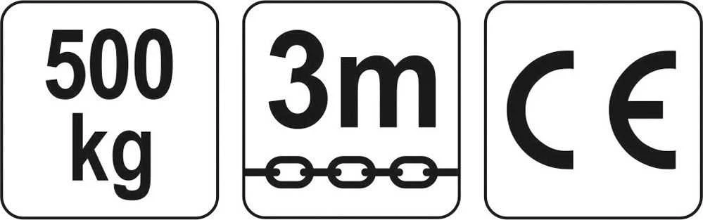 YATO GRINDINĖS ATRAKTAS. 0,5T * 3m 58950