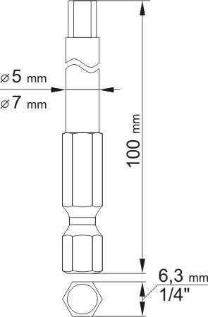 YATO KOŃCÓWKA / BIT 1/4" HEX 4x100mm + HEX 6x100mm 2vnt.. 0495
