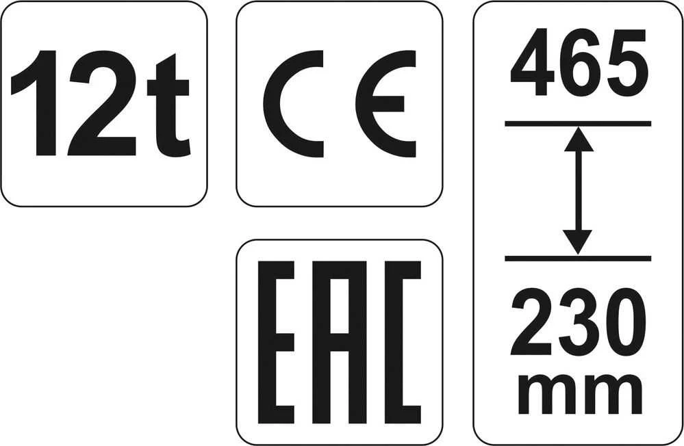 Yato 12T hidraulinis kėliklis 230–465 mm (YT-17005)