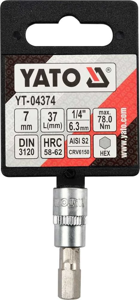 YATO KLUCZ TRZPIENIOWY IMBUSOWY/HEX 1/4" 7x37mm