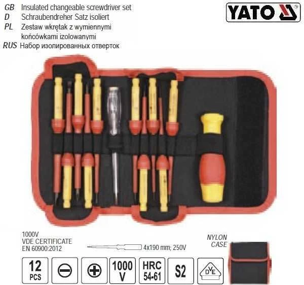 10 bitų VDE izoliuoto atsuktuvo rinkinys Yato YT-28290
