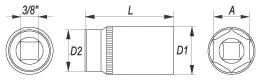Yato ŠEŠIAKONIS LIZDAS, ILGAS 3/8 16 MM