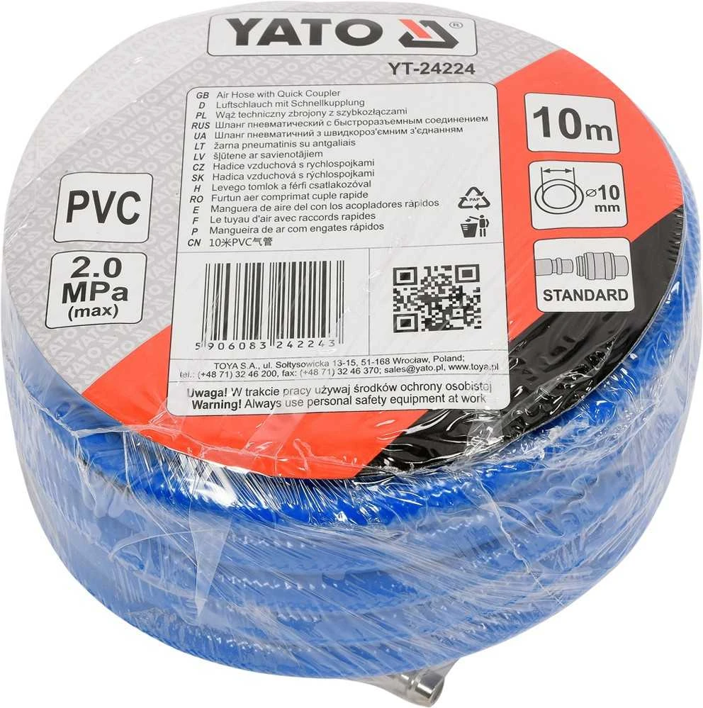YATO PVC sustiprinta pneumatinė žarna 10 mm x 10 m