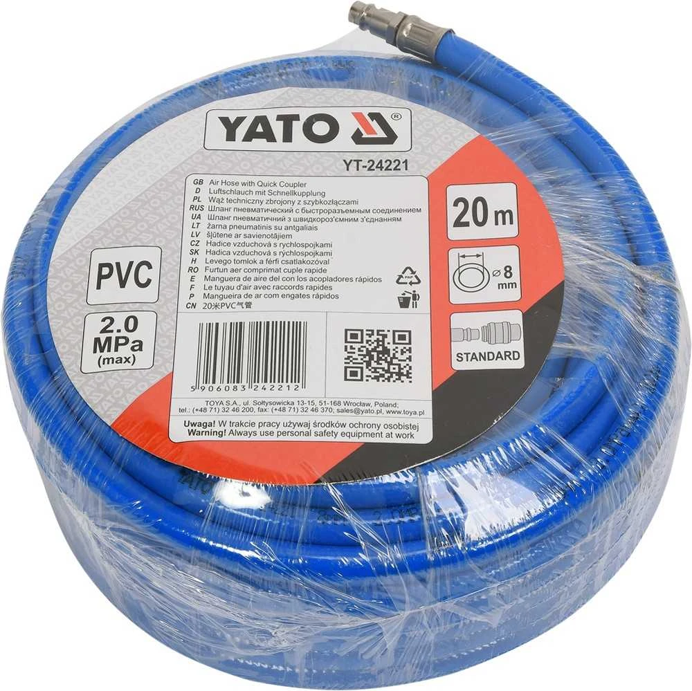 YATO CABLE / PNEUMATINĖ ŽARNA SUstiprinta PVC 8mm x 20m