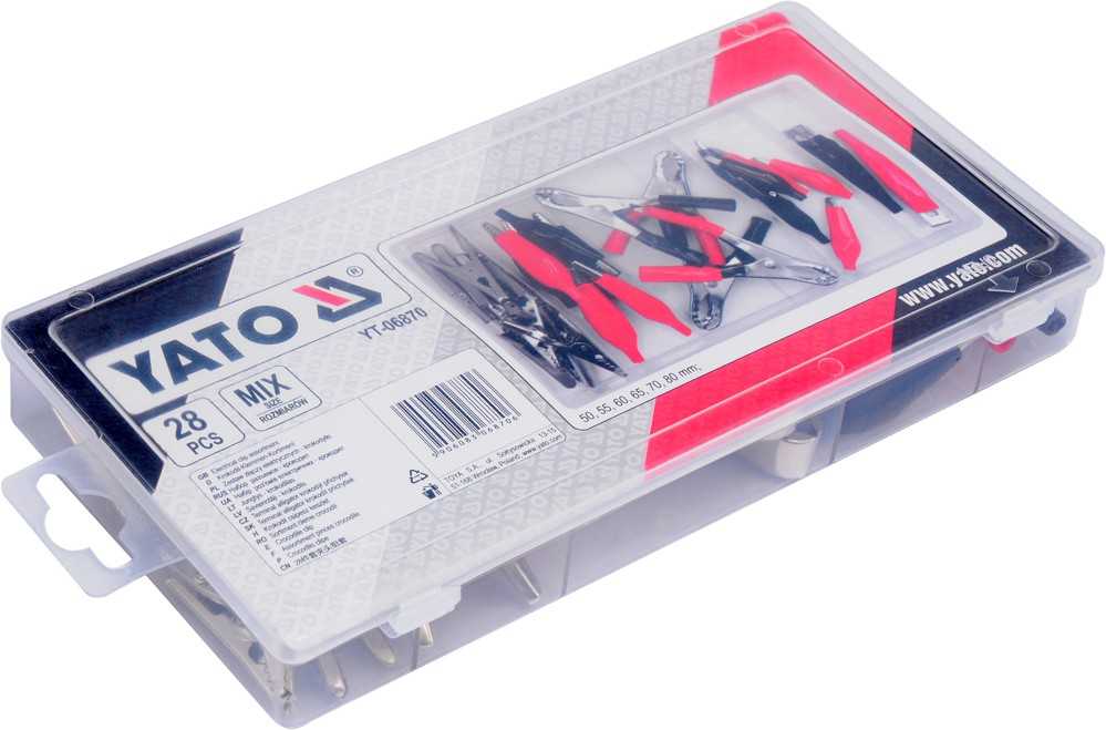 YATO ZACISKI KABLOWE KROKODYLKI 28szt.