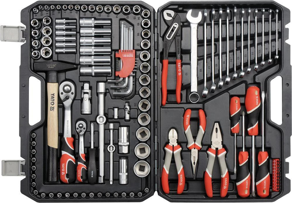 YATO rankinių įrankių rinkinys YT-38901, 1/4" 1/2", 122 vnt.