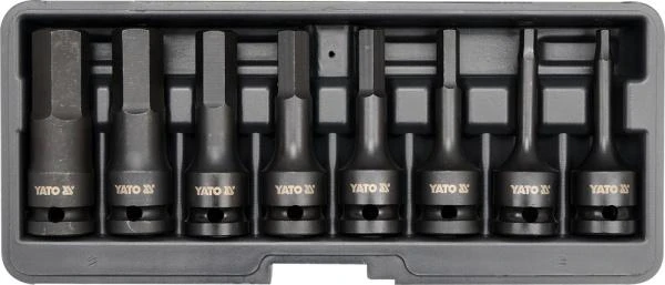 Yato Rinkinys reljefinio įspaudimo antgaliai spuogams šešiakampiai 1/4'' 3/8'' H2-H12 9 vnt. (YT-04401)