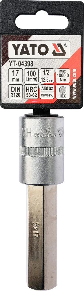 YATO ŠEŠIAKAMPIS RAKTAS 1/2 17x100mm 04398