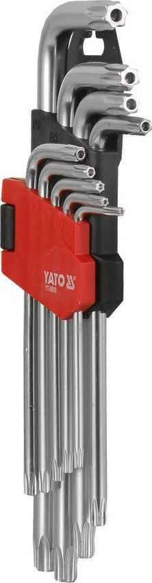 YATO TORX raktai, 9 vnt., T10-T50, ilgi, su skyle 0511