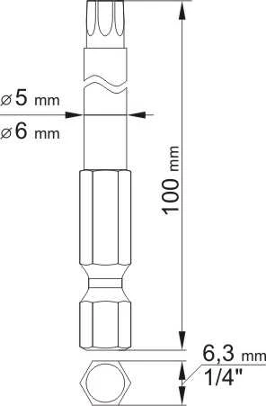 YATO KOŃCÓWKA / BIT 1/4" TORX T15x100mm + T27x100mm 2vnt.. 0491