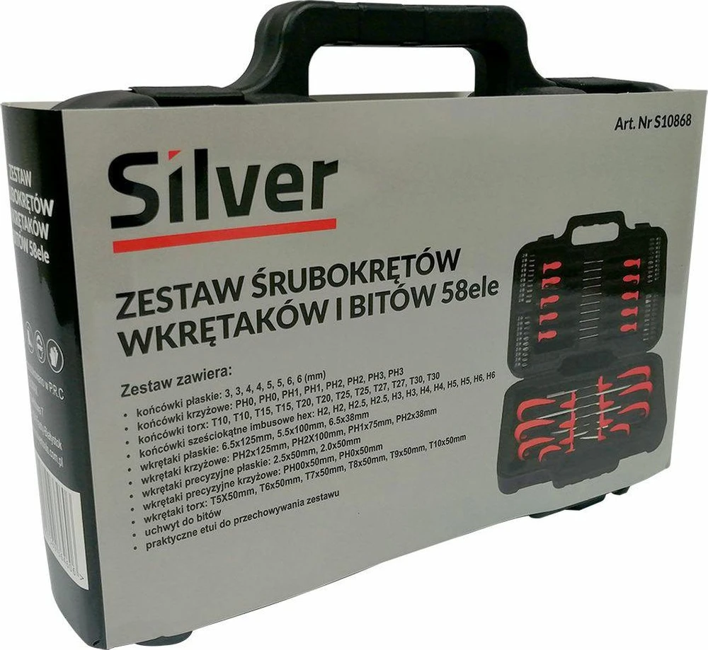 SILVER Sidabrinis Sidabrinis ATSUKTUVAI IR ANTGALIAI 58 vnt. /LAGAMINAS