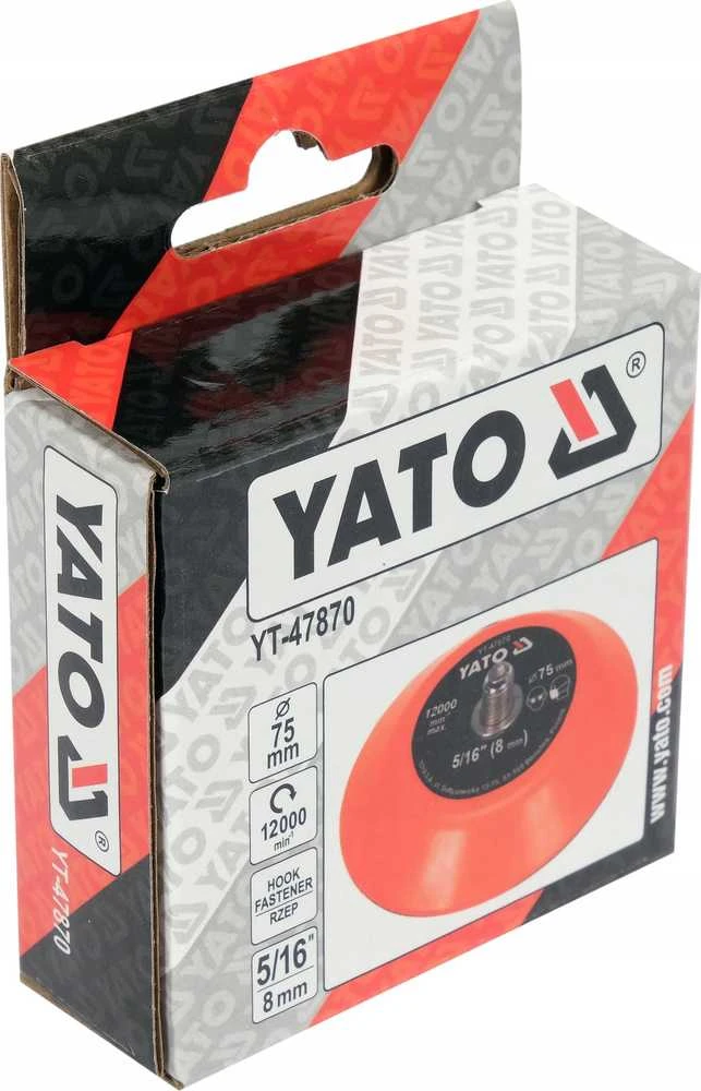 YATO DISKAS / POLIRAVIMO PLOKŠTELĖ SU VELCRO 75mm 5/16"