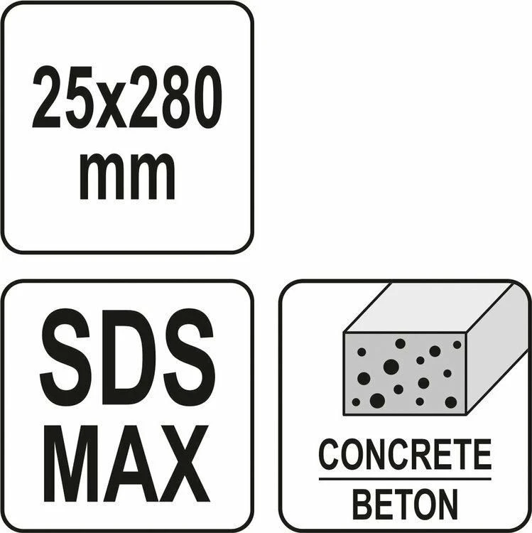 Grąžtas YATO Kaltas plokščias SDS MAX 25mm