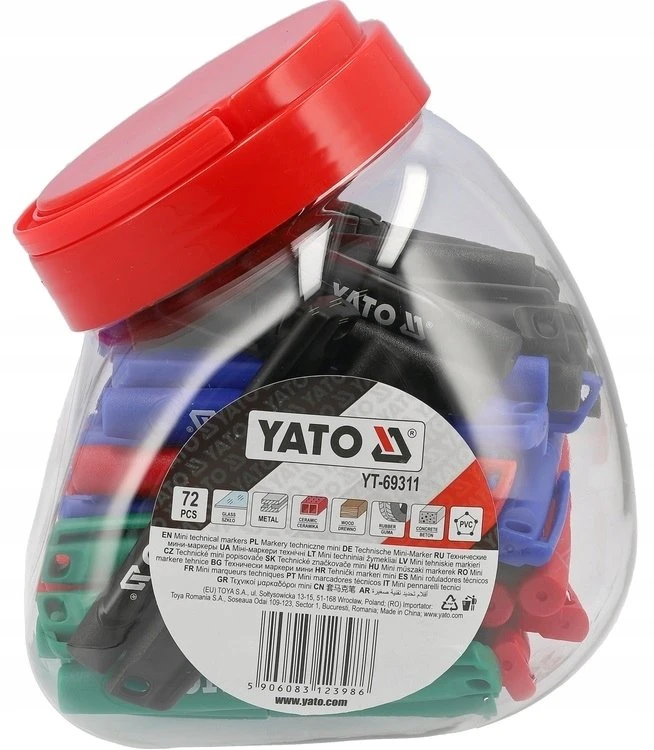 Yato MINI TECHNINIŲ ŽYMEKLIŲ PAKUOTĖ 72 Vnt