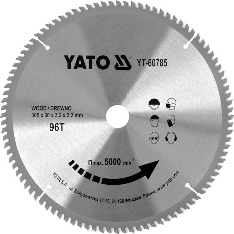Pjovimo diskas medienai Yato YT-60785; 305x30 mm; Z96